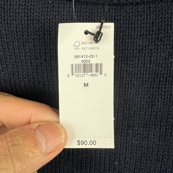 Banana Republic Navy‎ Cotton Wool Blend Sleeveless Sweater Size M Boxy Roll Neck - Picture 4 of 8